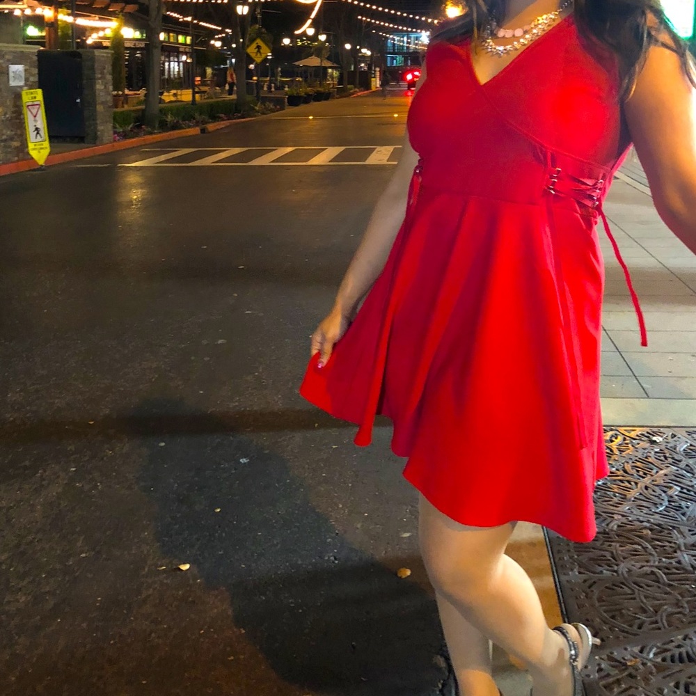Sexy Red party wear short frock